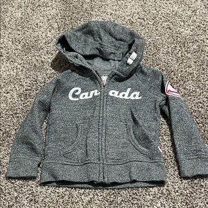 Canada Hoodie Jacket for Kids - Gray Zip-Up Sweatshirt